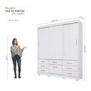 Ver imagem 4 de Guarda Roupa Lais 3 Portas de Correr 7 Gavetas Mdf