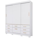 Ver imagem 1 de Guarda Roupa Lais 3 Portas de Correr 7 Gavetas Mdf
