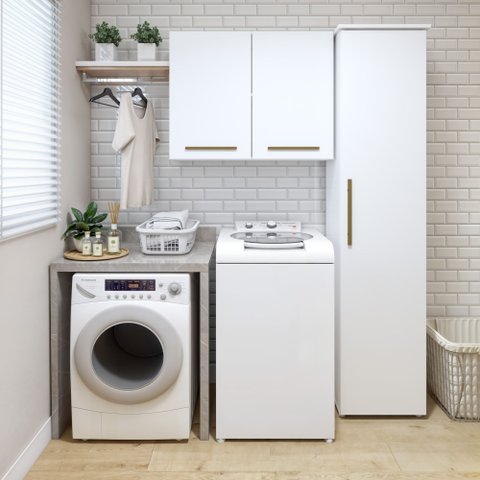 Lavanderia Modulada 1 Armário Multiuso e Armário Aéreo Uberlândia