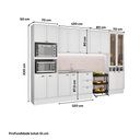 Ver imagem 3 de Cozinha Completa Milla Plano 15 Portas 3 Gavetas MDF Branco Móveis Carraro