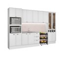 Ver imagem 4 de Cozinha Completa Milla Plano 15 Portas 3 Gavetas MDF Branco Móveis Carraro