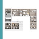Ver imagem 7 de Cozinha Completa Milla Plano 15 Portas 3 Gavetas MDF Branco Móveis Carraro