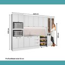 Ver imagem 5 de Cozinha Completa Milla Plano 15 Portas 3 Gavetas MDF Branco Móveis Carraro