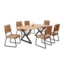 Ver imagem 2 de Conjunto Sala de Jantar Mesa 160x90cm Base Império Tampo MDF Napoli Preto/Marrom
