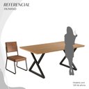 Ver imagem 5 de Conjunto Sala de Jantar Mesa 160x90cm Base Império Tampo MDF Napoli Preto/Marrom