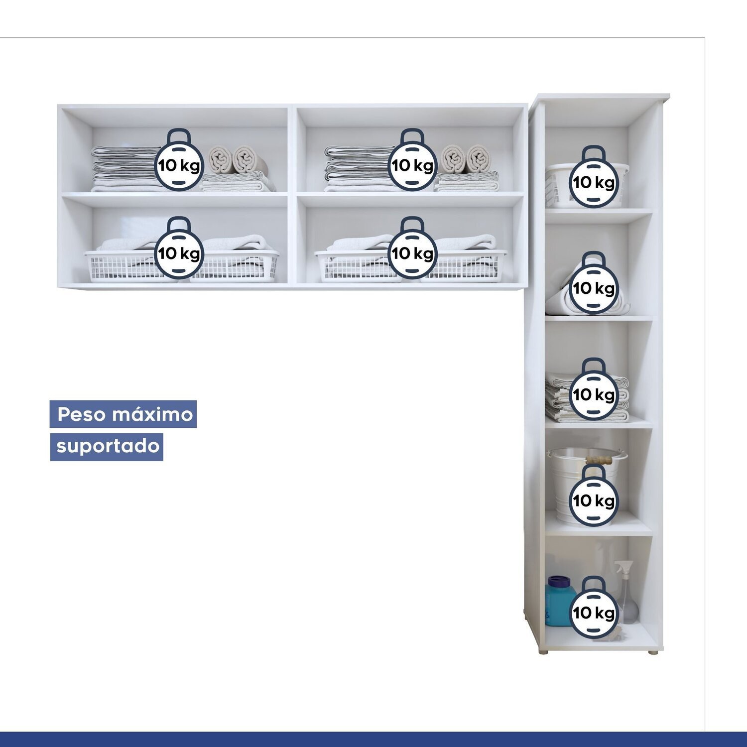 Lavanderia Modulada 1 Armário Multiuso e Armário Aéreo Guarulhos - 8