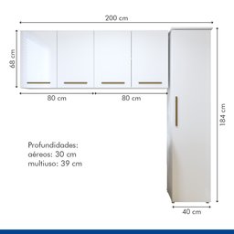 Lavanderia Modulada 1 Armário Multiuso e Armário Aéreo Guarulhos - 3