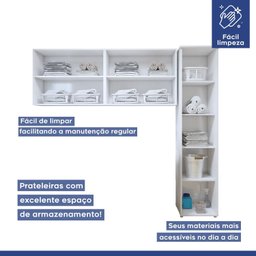 Lavanderia Modulada 1 Armário Multiuso e Armário Aéreo Guarulhos - 5