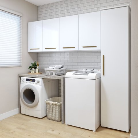 Lavanderia Modulada 1 Armário Multiuso e Armário Aéreo Guarulhos