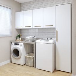 Lavanderia Modulada 1 Armário Multiuso e Armário Aéreo Guarulhos - 1