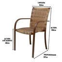 Ver imagem 4 de Combo 4 Cadeiras Fibra Mesa Marrom E Bege
