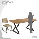 Ver imagem 5 de Conjunto Sala de Jantar Mesa 160x90cm Base Império Tampo MDF Napoli Preto/Creme