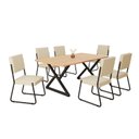 Ver imagem 2 de Conjunto Sala de Jantar Mesa 160x90cm Base Império Tampo MDF Napoli Preto/Creme