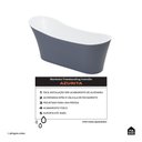 Ver imagem 2 de Banheira Freestanding Imersão Acrílico 165 Cm Azurita Pingoo.casa - Cinza