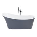 Ver imagem 5 de Banheira Freestanding Imersão Acrílico 165 Cm Azurita Pingoo.casa - Cinza