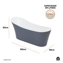 Ver imagem 6 de Banheira Freestanding Imersão Acrílico 165 Cm Azurita Pingoo.casa - Cinza