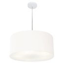 Ver imagem 1 de Lustre Pendente Cilíndrico Vivare Md-4100 Cúpula em Tecido 50x25cm - Branco - Bivolt