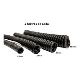 Kit 20M Tubo Espaguete Corrugado Automotivo com Corte - 1
