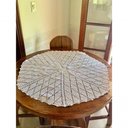 Ver imagem 1 de Toalha de Mesa Crochê Mosaico 90cm Redonda Branco Artesanal