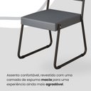 Ver imagem 6 de Conjunto Sala de Jantar Mesa 160x90cm Base Império Tampo MDF Napoli Preto/Grafite