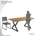 Ver imagem 5 de Conjunto Sala de Jantar Mesa 160x90cm Base Império Tampo MDF Napoli Preto/Grafite