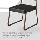 Ver imagem 6 de Conjunto Sala de Jantar Mesa 160x90cm Base Império Tampo MDF Napoli Marrom/Preto
