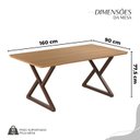 Ver imagem 3 de Conjunto Sala de Jantar Mesa 160x90cm Base Império Tampo MDF Napoli Marrom/Preto