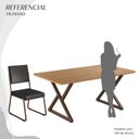 Ver imagem 5 de Conjunto Sala de Jantar Mesa 160x90cm Base Império Tampo MDF Napoli Marrom/Preto