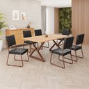 Ver imagem 1 de Conjunto Sala de Jantar Mesa 160x90cm Base Império Tampo Mdf Napoli