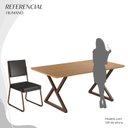 Ver imagem 5 de Conjunto Sala de Jantar Mesa 160x90cm Base Império Tampo Mdf Napoli