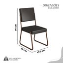 Ver imagem 4 de Conjunto Sala de Jantar Mesa 160x90cm Base Império Tampo MDF Napoli Marrom/Preto