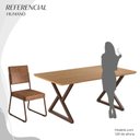 Ver imagem 5 de Conjunto Sala de Jantar Mesa 160x90cm Base Império Tampo MDF Napoli Marrom