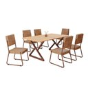 Ver imagem 2 de Conjunto Sala de Jantar Mesa 160x90cm Base Império Tampo MDF Napoli Marrom