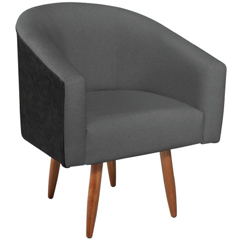 Poltrona Luiza Pés Palito Factor Preto e Linho - Doce Sonho Móveis POLTRONAS POLTRONAS PARA SALA POL