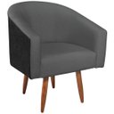 Ver imagem 1 de Poltrona Luiza Pés Palito Factor Preto e Linho - Doce Sonho Móveis POLTRONAS POLTRONAS PARA SALA POL