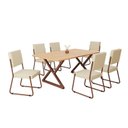 Ver imagem 2 de Conjunto Sala de Jantar Mesa 160x90cm Base Império Tampo Mdf Napoli