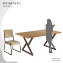 Ver imagem 5 de Conjunto Sala de Jantar Mesa 160x90cm Base Império Tampo MDF Napoli Marrom/Creme