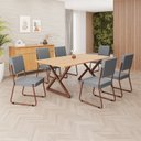 Ver imagem 1 de Conjunto Sala de Jantar Mesa 160x90cm Base Império Tampo Mdf Napoli