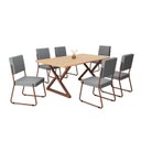 Ver imagem 2 de Conjunto Sala de Jantar Mesa 160x90cm Base Império Tampo Mdf Napoli