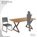 Ver imagem 5 de Conjunto Sala de Jantar Mesa 160x90cm Base Império Tampo MDF Napoli Marrom/Grafite