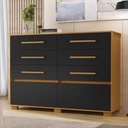 Ver imagem 4 de Cômoda Sapateira Siena 6 Gavetas Carvalho Americano Preto Tx - Incorplac