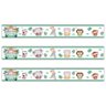 Kit 3 Faixas Decorativas Papel Parede Infantil Animais Carro Titulo Verde - 1