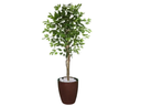 Ver imagem 1 de Planta Artificial Ficus Verde 1,50 kit + Vaso S. Marrom 30 cm
