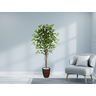 Planta Artificial Ficus Verde 1,50 kit + Vaso S. Marrom 30 cm - 2