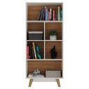 Ver imagem 5 de Estante Livreiro 1 Porta 4 Nichos Offfice Branco/nogal - Hecol