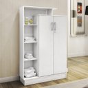 Ver imagem 2 de Sapateira Multiuso Roupeiro Armário Sollys Branco + Nicho Decorativo - Bela Móveis
