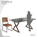 Ver imagem 5 de Conjunto Sala de Jantar Mesa 160x90cm Base Império Tampo MDF Laca com Vidro Napoli Marrom
