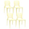 Kit 04 Cadeiras para Cozinha Área Gourmet Jardim Empilhável Larsen P03 Amarelo - Lyam Decor - 1