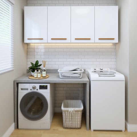 Lavanderia Modulada 2 Armários Aéreo Guarapari