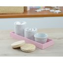 Ver mais imagens de Kit Higiene Pequeno Madeira Bebê Menina Rosa Póa K019